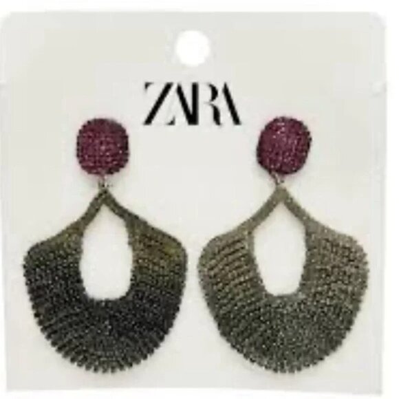 ZARA COLORED JEWEL EARRINGS NWT - Picture 3 of 6